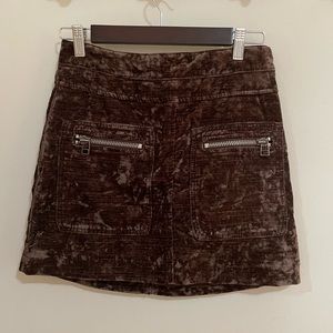 Free people brown velvet skirt